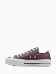 Converse Red Platform Lift Chuck Ox Trainers - Image 2 of 15