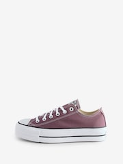 Converse Red Platform Lift Chuck Ox Trainers - Image 4 of 15