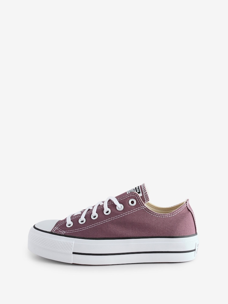 Converse Red Platform Lift Chuck Ox Trainers - Image 4 of 15