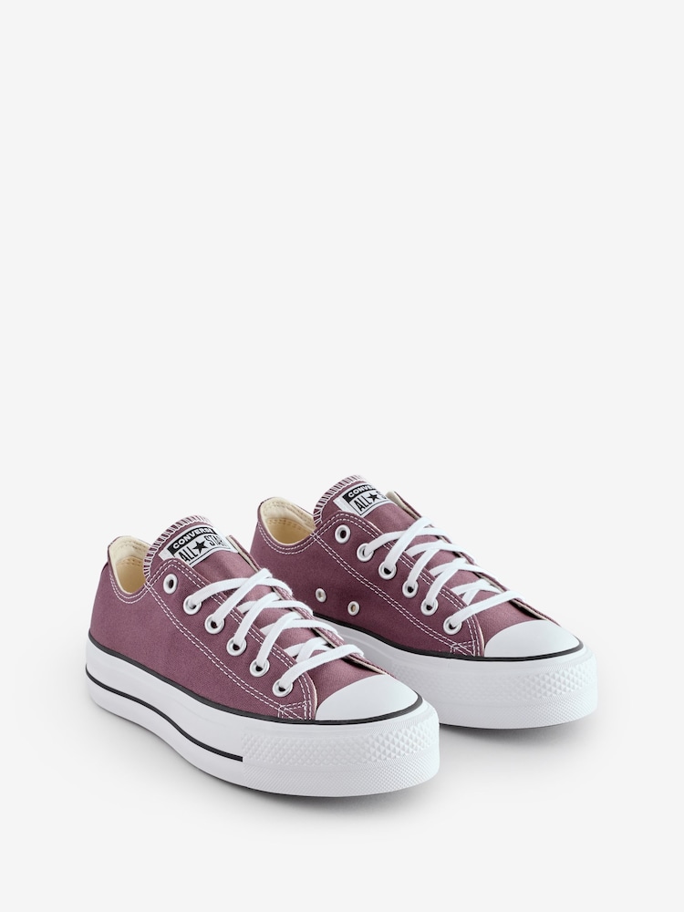 Converse Red Platform Lift Chuck Ox Trainers - Image 5 of 15