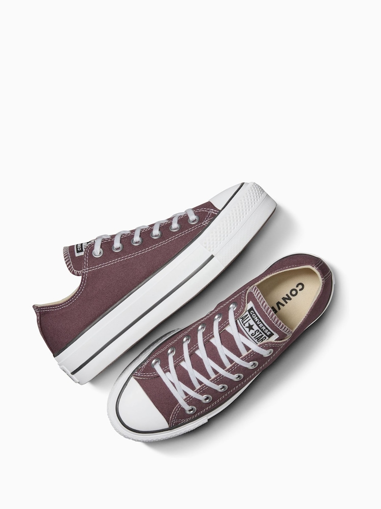 Converse Red Platform Lift Chuck Ox Trainers - Image 7 of 15