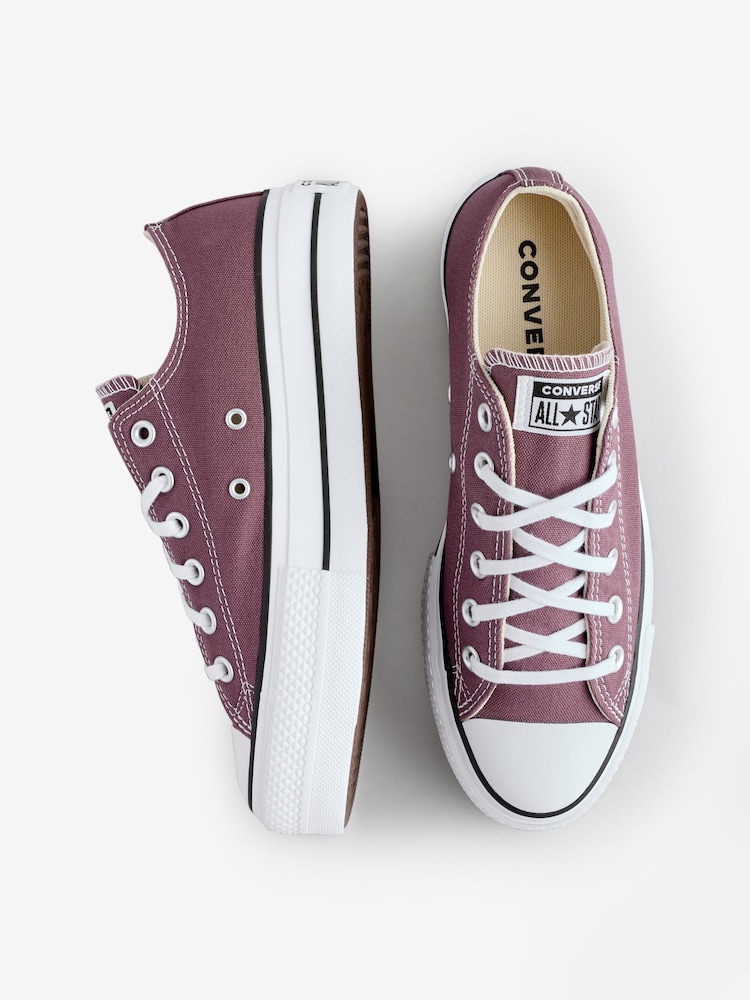 Converse Red Platform Lift Chuck Ox Trainers - Image 8 of 15