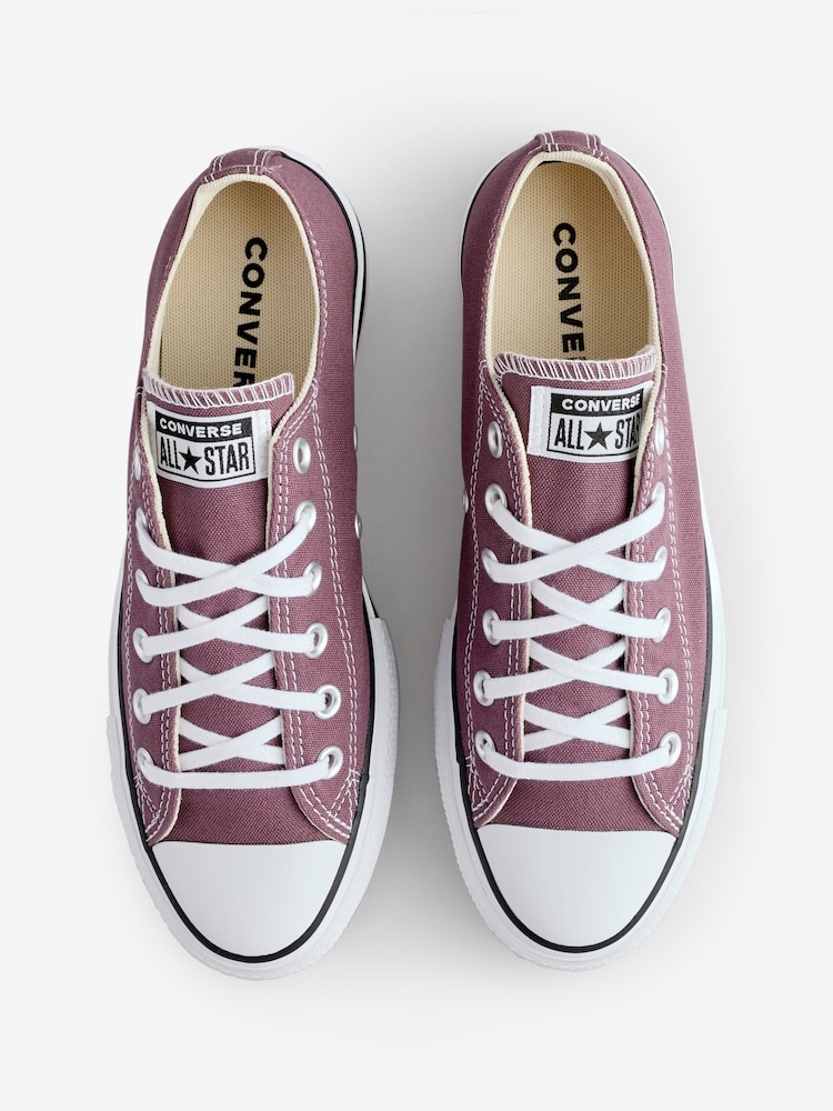 Converse Red Platform Lift Chuck Ox Trainers - Image 9 of 15