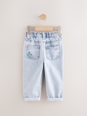 Blue Denim Embellished 100% Cotton Paperbag Waist Jeans - Image 2 of 4