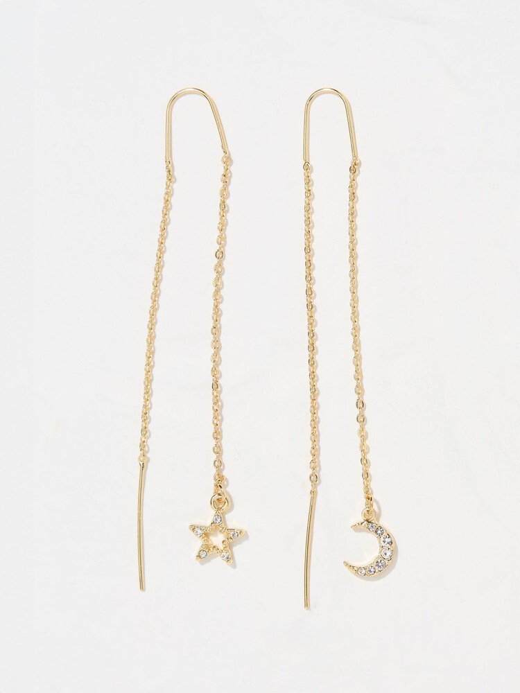 FatFace Gold Tone Star Pull Through Earrings - Image 1 of 2
