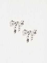 FatFace Silver Tone Bow Earrings - Image 1 of 2