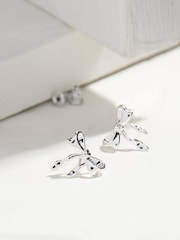 FatFace Silver Tone Bow Earrings - Image 2 of 2