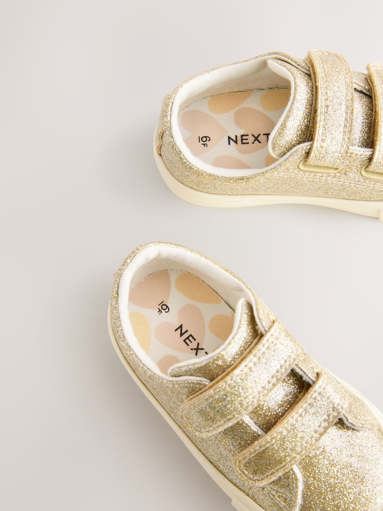 Gold Wide Fit (G) Chunky Trainers With Touch Fastening - Image 3 of 6