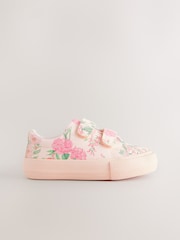 Pink Floral Wide Fit (G) Chunky Trainers With Touch Fastening - Image 2 of 6