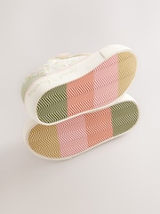 Sage Green Floral Wide Fit (G) Touch Fasten Strap Printed Trainers - Image 4 of 5