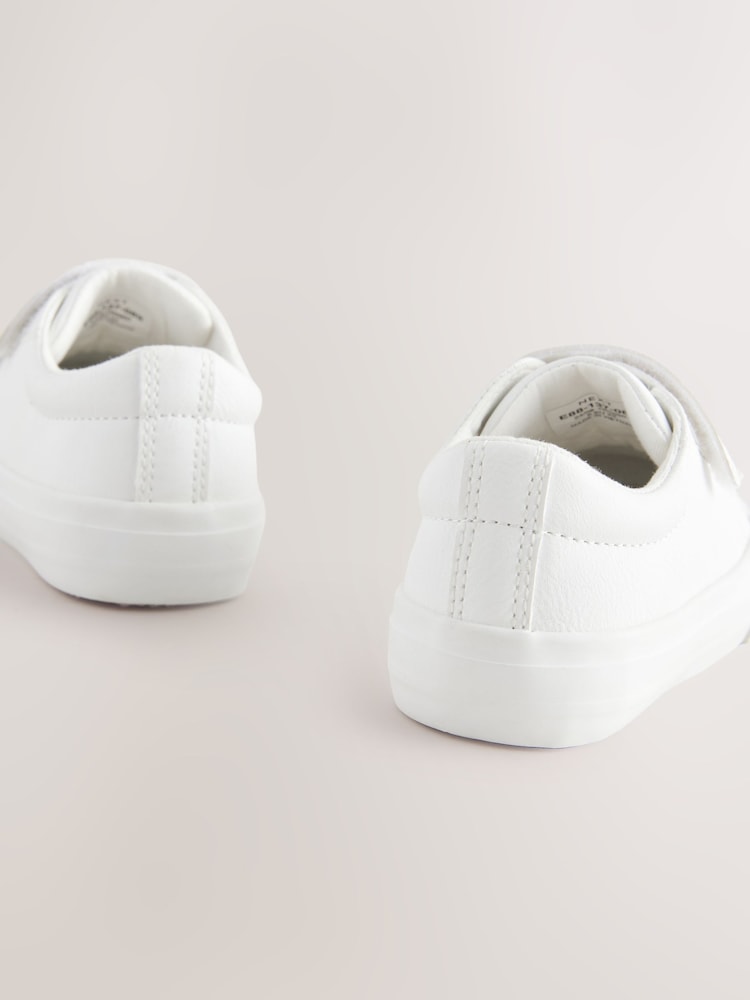 White Wide Fit (G) Chunky Trainers With Touch Fastening - Image 4 of 5