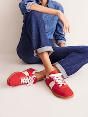 Boden Red Erin Retro Tennis Trainers - Image 1 of 4