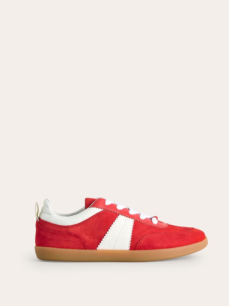 Boden Red Erin Retro Tennis Trainers - Image 2 of 4