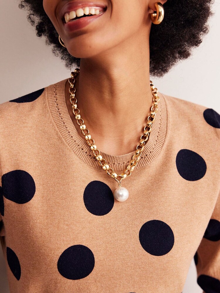 Boden Gold Tone Chunky Faux Pearl Necklace - Image 3 of 3 Boden Gold Tone Chunky Faux Pearl Necklace - Image 3 of 3