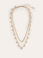 Boden Gold Tone Hammered Disc Layered Necklace - Image 1 of 3