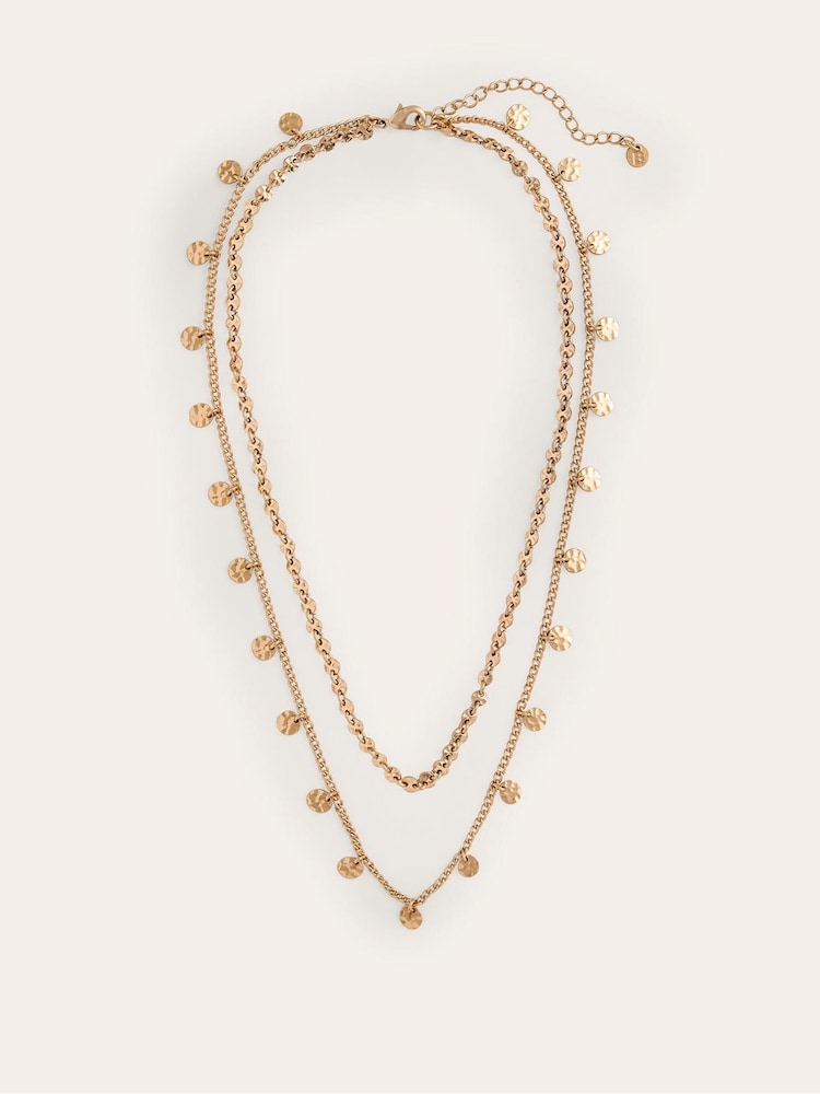Boden Gold Tone Hammered Disc Layered Necklace - Image 1 of 3