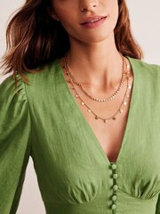 Boden Gold Tone Hammered Disc Layered Necklace - Image 3 of 3