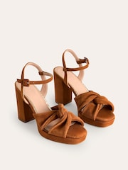 Boden Brown Twist Front Platform Sandals - Image 3 of 4