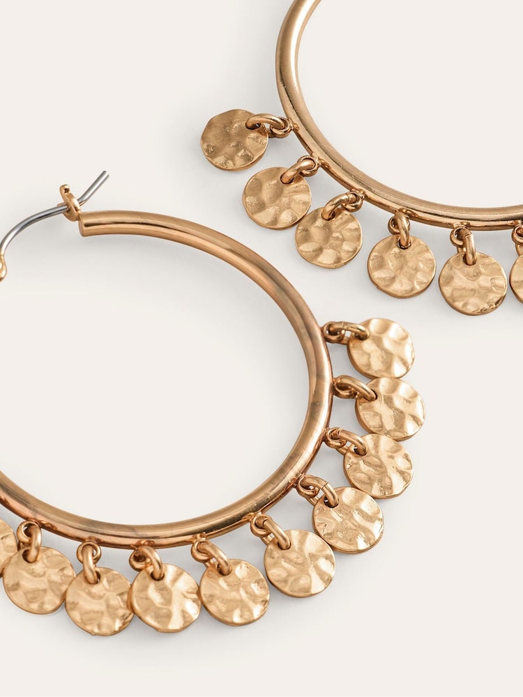 Boden Gold Tone Disc Bead Hoops - Image 2 of 3