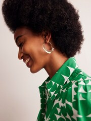 Boden Gold Tone Disc Bead Hoops - Image 3 of 3