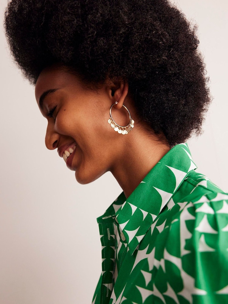 Boden Gold Tone Disc Bead Hoops - Image 3 of 3