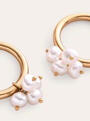 Boden Gold Tone Faux Pearl Cluster Hoops - Image 3 of 3