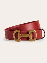 Boden Red Snaffle-Trim Leather Belt - Image 1 of 3