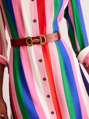 Boden Red Snaffle-Trim Leather Belt - Image 3 of 3