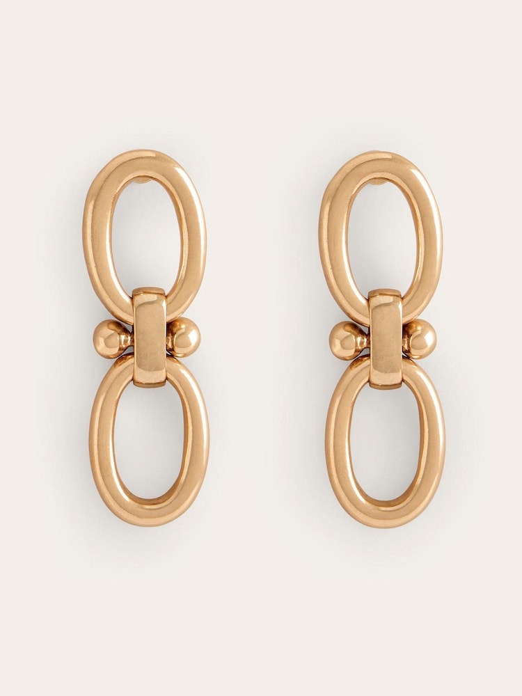 Boden Gold Tone Chunky Oval Chain Earrings - Image 2 of 3