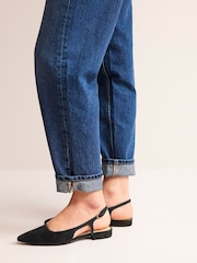 Boden Black Cut Out Slingback Flats - Image 1 of 4
