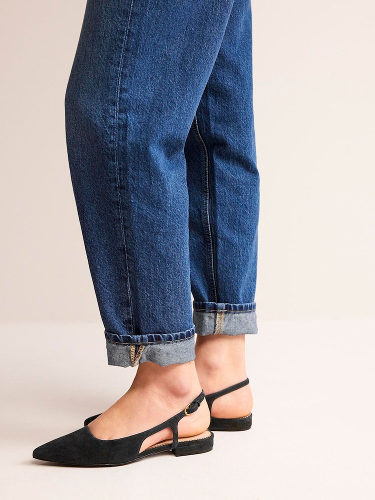 Boden Black Cut Out Slingback Flats - Image 1 of 4
