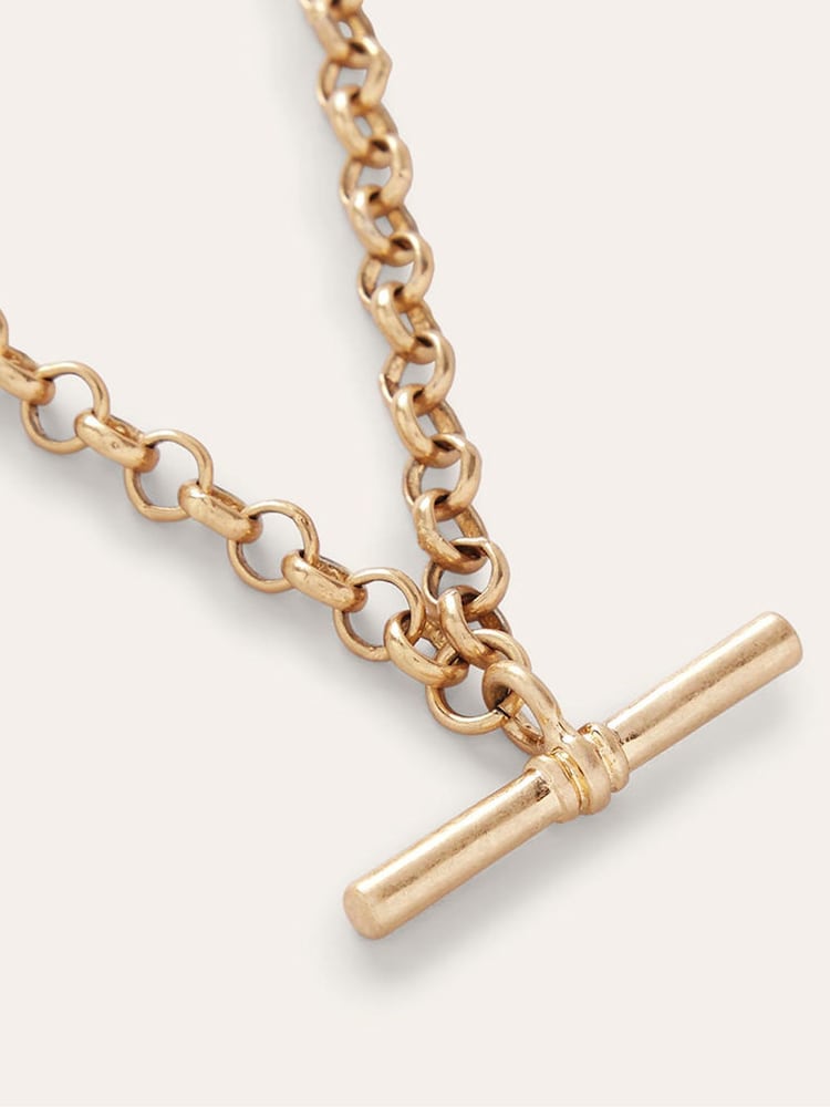 Boden Gold Tone T-Bar Chain Necklace - Image 2 of 3