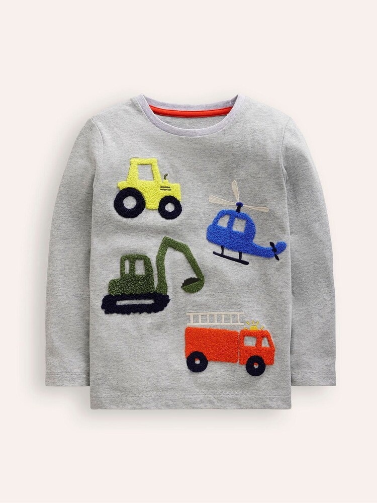 Boden Grey Boucle 100% Cotton T-Shirt - Image 1 of 3