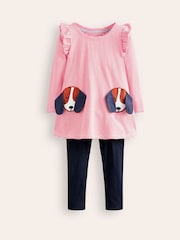 Boden Pink Tiered Sweatshirt Dress - Image 1 of 3