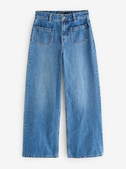 Mid Blue Denim Wide Fit 100% Cotton Jeans - Image 1 of 3