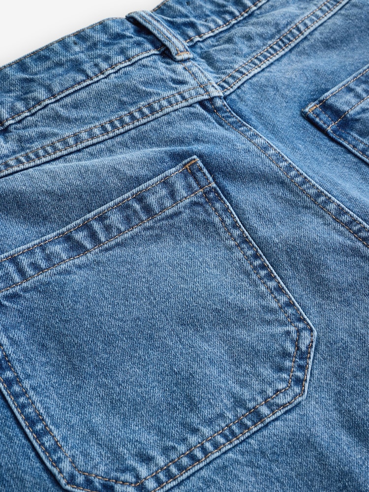 Mid Blue Denim Wide Fit 100% Cotton Jeans - Image 3 of 3