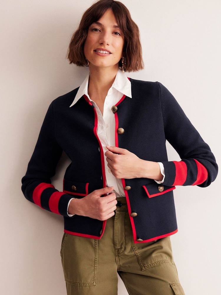 Boden Blue 100% Cotton Holly Knitted Cardigan - Image 1 of 6