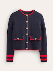 Boden Blue 100% Cotton Holly Knitted Cardigan - Image 5 of 6