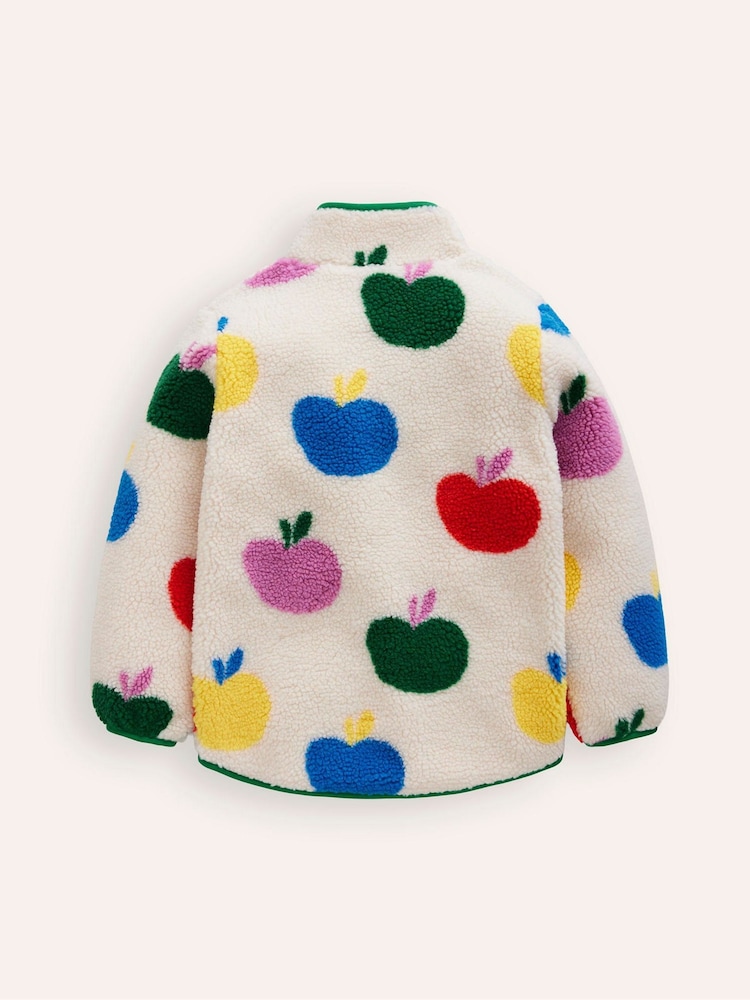 Boden White Borg Zip-Through Jacket - Image 2 of 3 Boden White Borg Zip-Through Jacket - Image 2 of 3