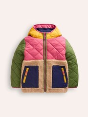 Boden Pink Borg Mix Jacket - Image 1 of 3