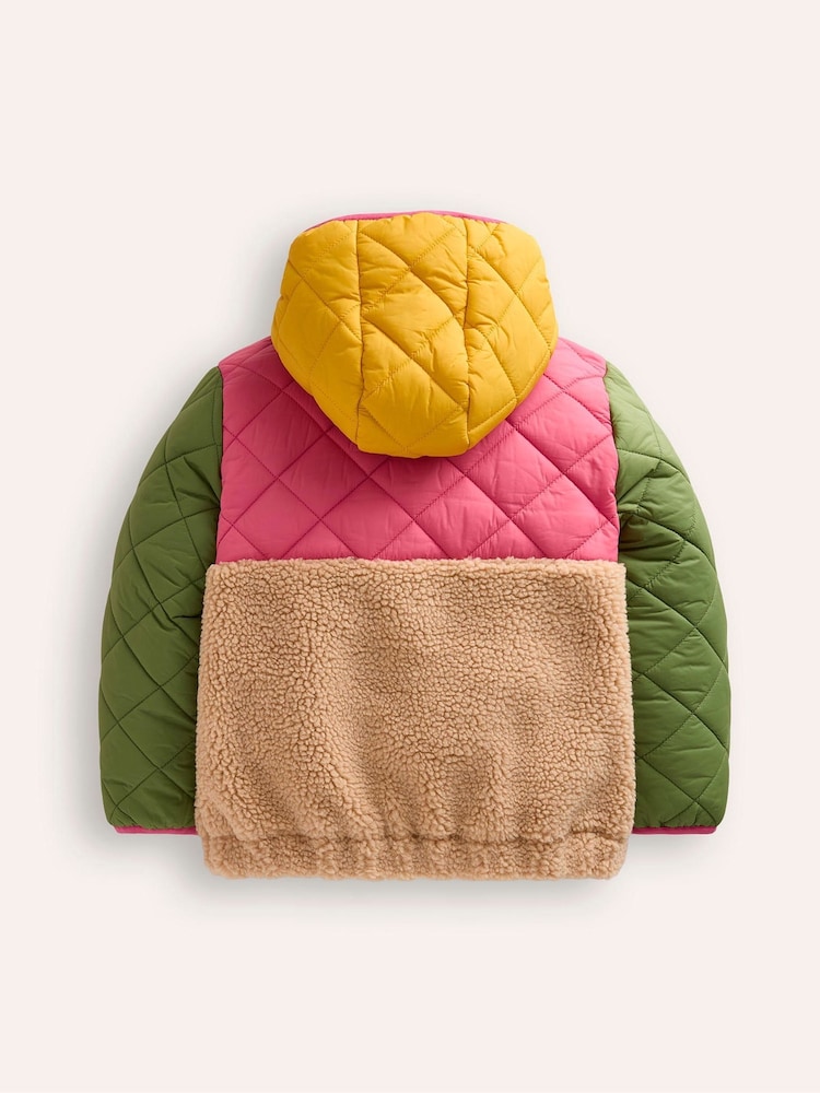 Boden Pink Borg Mix Jacket - Image 2 of 3 Boden Pink Borg Mix Jacket - Image 2 of 3