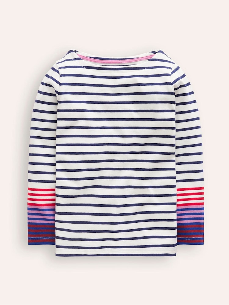 Boden Blue Ella Breton 100% Cotton T-Shirt - Image 1 of 3