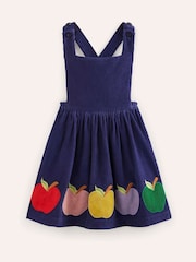 Boden Blue Cord Appliqué Pinafore Dress - Image 1 of 3