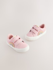 Pink Rainbow Wide Fit (G) Touch Fasten Trainers - Image 1 of 6
