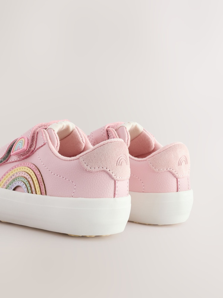 Pink Rainbow Wide Fit (G) Touch Fasten Trainers - Image 6 of 6