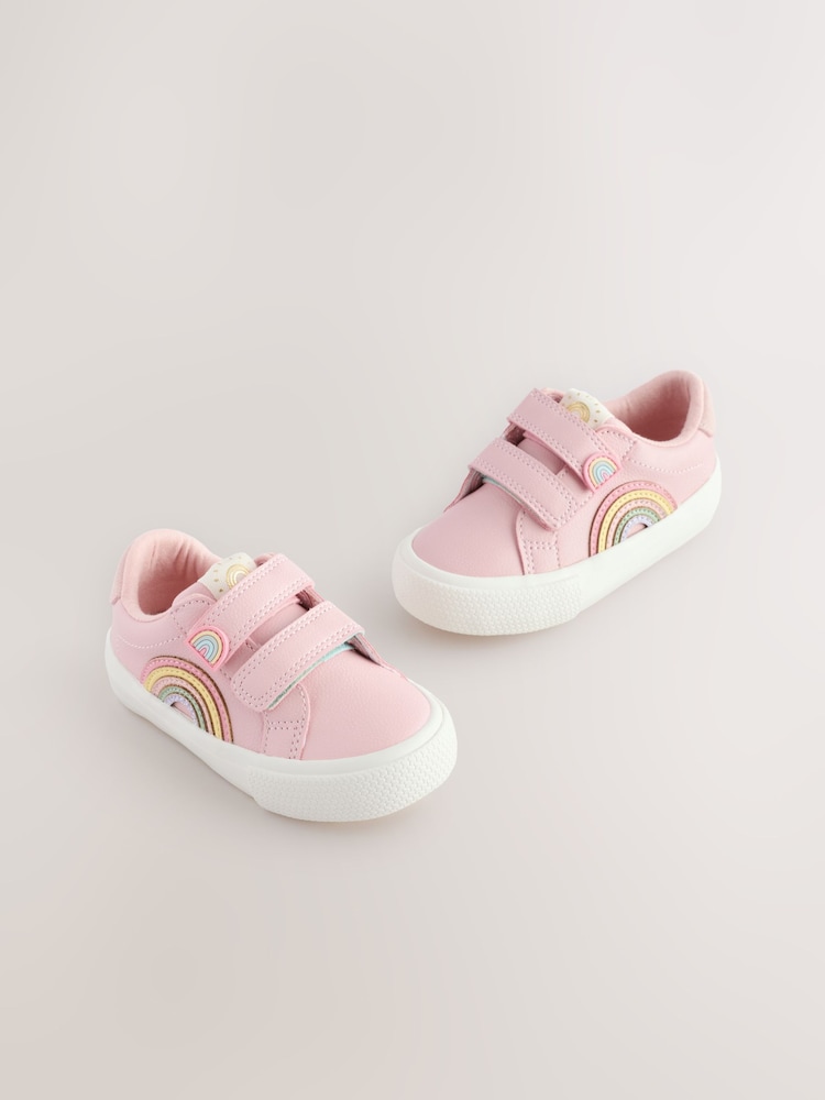 Pink Standard Fit (F) Touch Fasten Trainers - Image 1 of 6