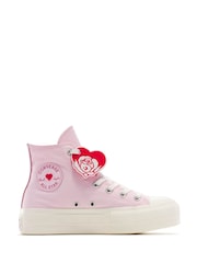 Converse Pink Pale Platform Lift High Top Trainers - Image 2 of 14