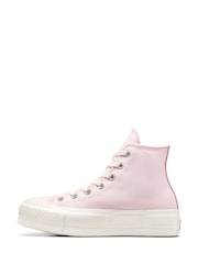 Converse Pink Pale Platform Lift High Top Trainers - Image 4 of 14