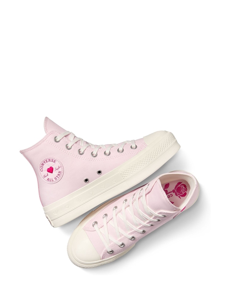 Roze - Converse Lift - Bleke hoge sneakers met plateauzool - Image 7 of 14