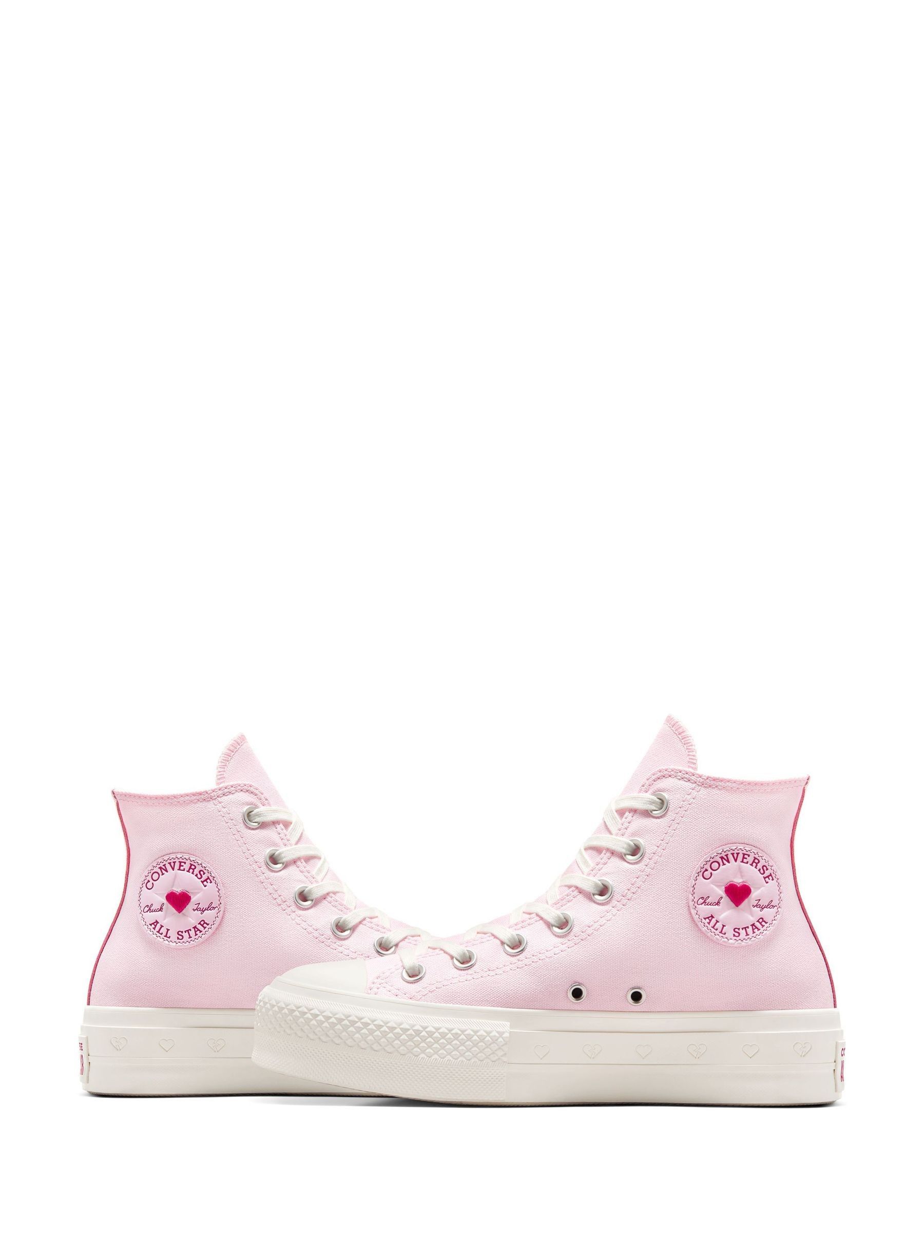 Buy Converse Pink Pale Platform Lift High Top Trainers from